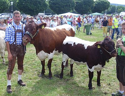 Präsentieren mit Stolz ihre Pinzgauer - Ottmar und Finn Roth aus Airlenbach/Hessen