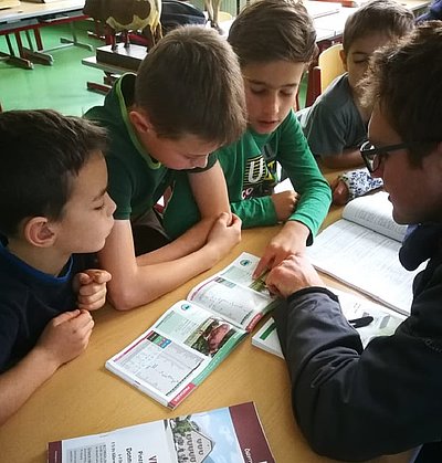 Der Obmann selbst erklärt die Theorie anhand von Besamungs- und Versteigerungskatalogen!