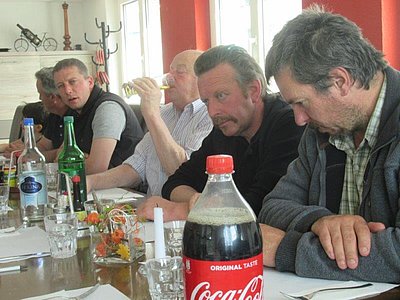 Guter Besuch der GV - v.l.Martin Jenni, Sven Dermon, Arthur Wandfluh, Mathias Vetsch, Erwin Engel